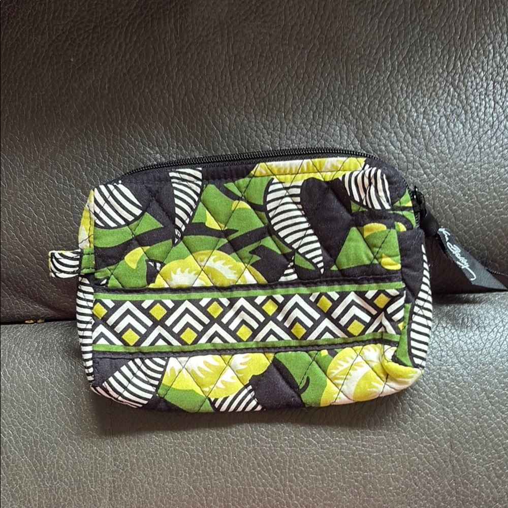 Vera Bradley Geometric Green and Black cosmetic pouch